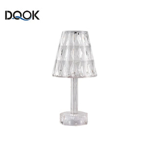 Diamond Crystal Projection Night Light USB Touch Control Bedside Desk Lamp Decor