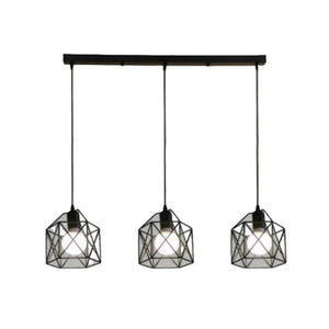 Industrial LED Pendant Light – Modern Metal Cage Hanging Lamp for Dining Room