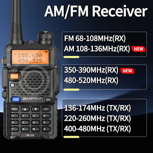 8W Multi Band Walkie Talkie Long Range Two Way Radio USB C Handheld