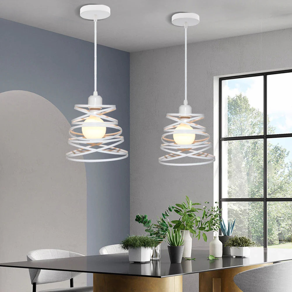 Retro Loft Industrial Pendant Light Wrought Iron Metal Ball E27 Hanging Lamp