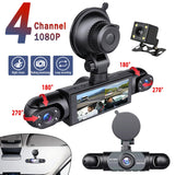 1080P Car DVR Dash Cam 4-Channel with Night Vision and G-Sensor