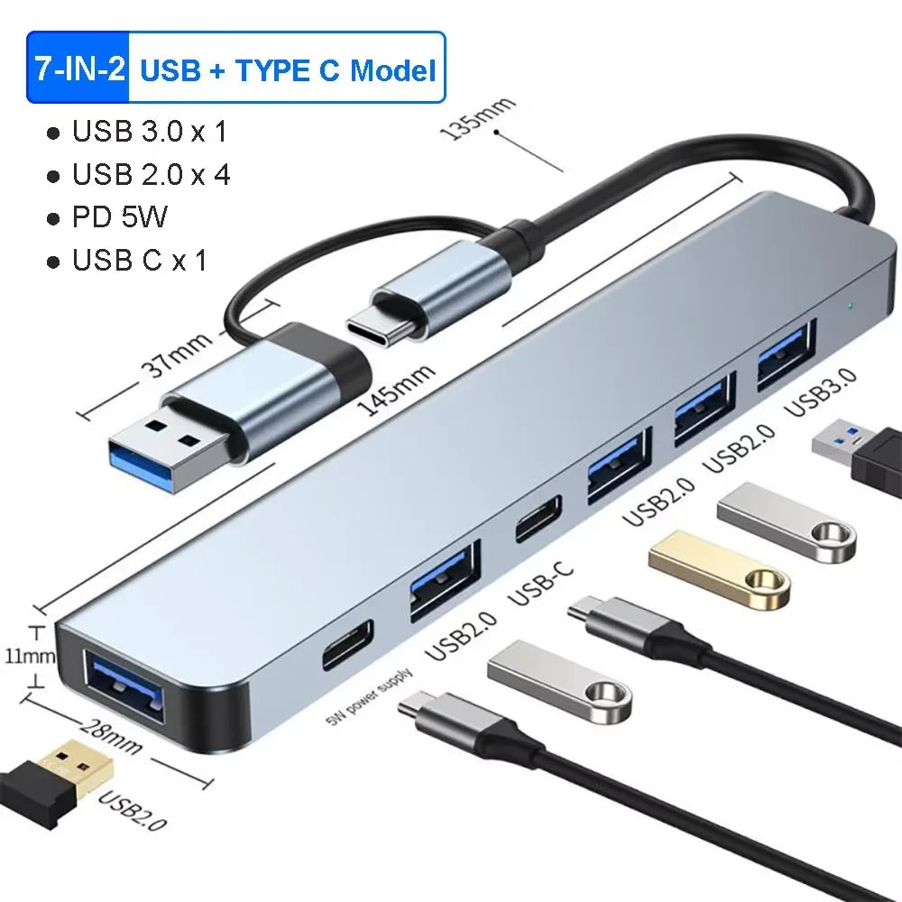 USB C to HDMI Hub 3 in 1 USB 3.0 Docking Station Adapter for Laptop
