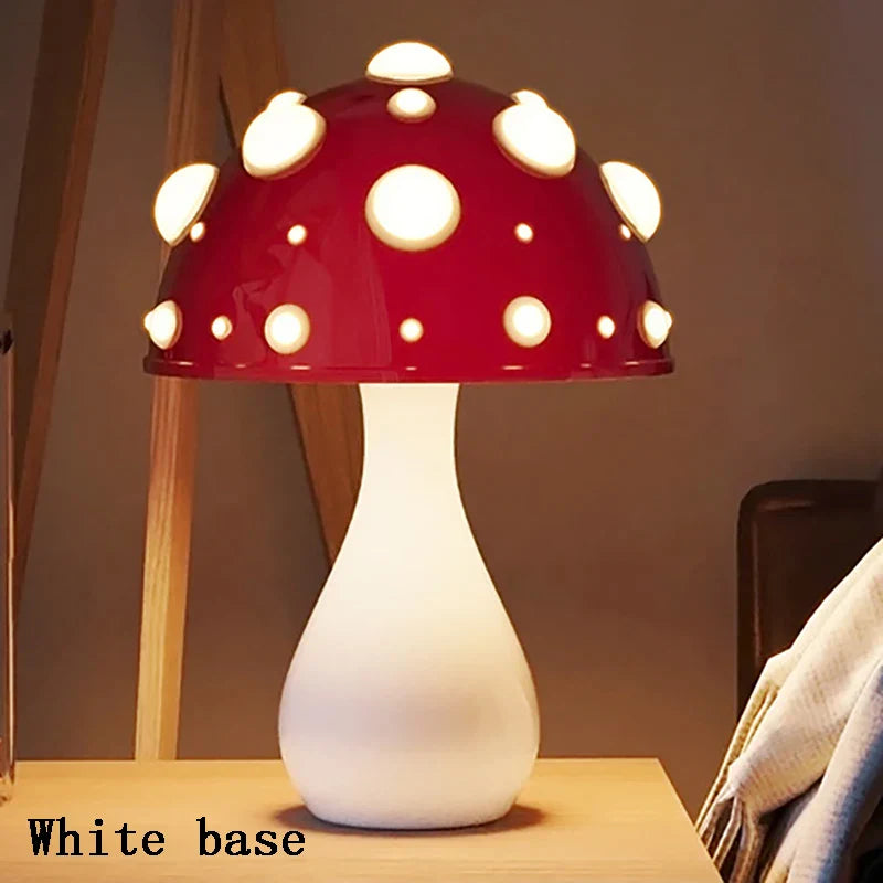 Amanita Mushroom LED Lamp Warm Light Bedside Night Light Desk Decor USB Home