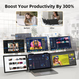 14" Dual Laptop Monitor Amoudo FHD IPS USB-C Portable Triple Screen Windows Mac Xbox