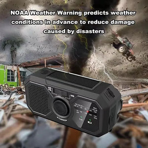 Emergency Solar Hand Crank Radio AM FM Power Bank USB Phone Charger