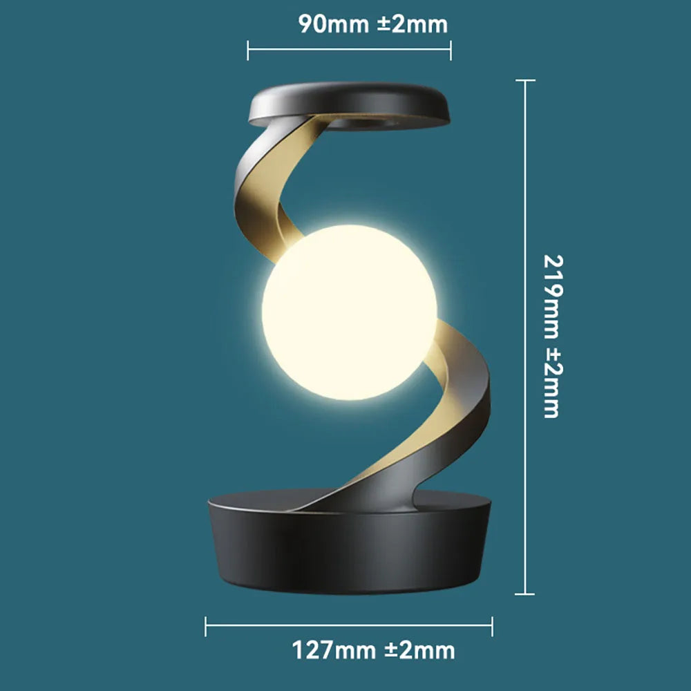 Magnetic Floating Table Lamp with 15W Wireless Charger RGB LED Night Light
