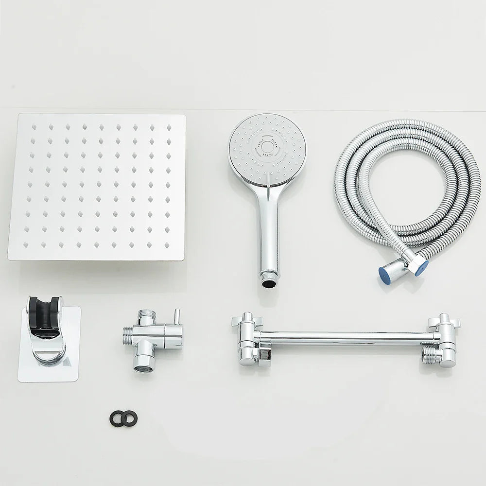 High Pressure Rain Shower Head 8-12Inch with Handheld & Adjustable Arm Spray