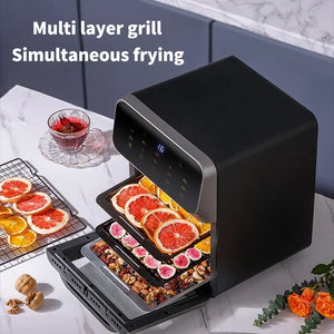 12L Large Air Fryer Oven 360° Convection Oil Free with Viewing Window
