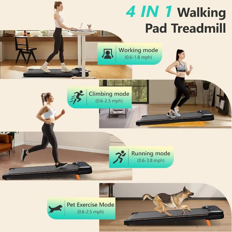 Under Desk Treadmill 4-in-1 Walking Pad 2.5HP Incline Portable Home Office