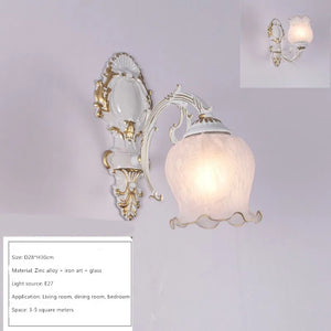 European Retro Wall Lamp Bedroom Bedside Corridor Double Head Bronzing Sconce
