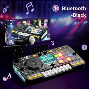 Kids DJ Mixer Controller Toy with Microphone Electronic Music Play Set