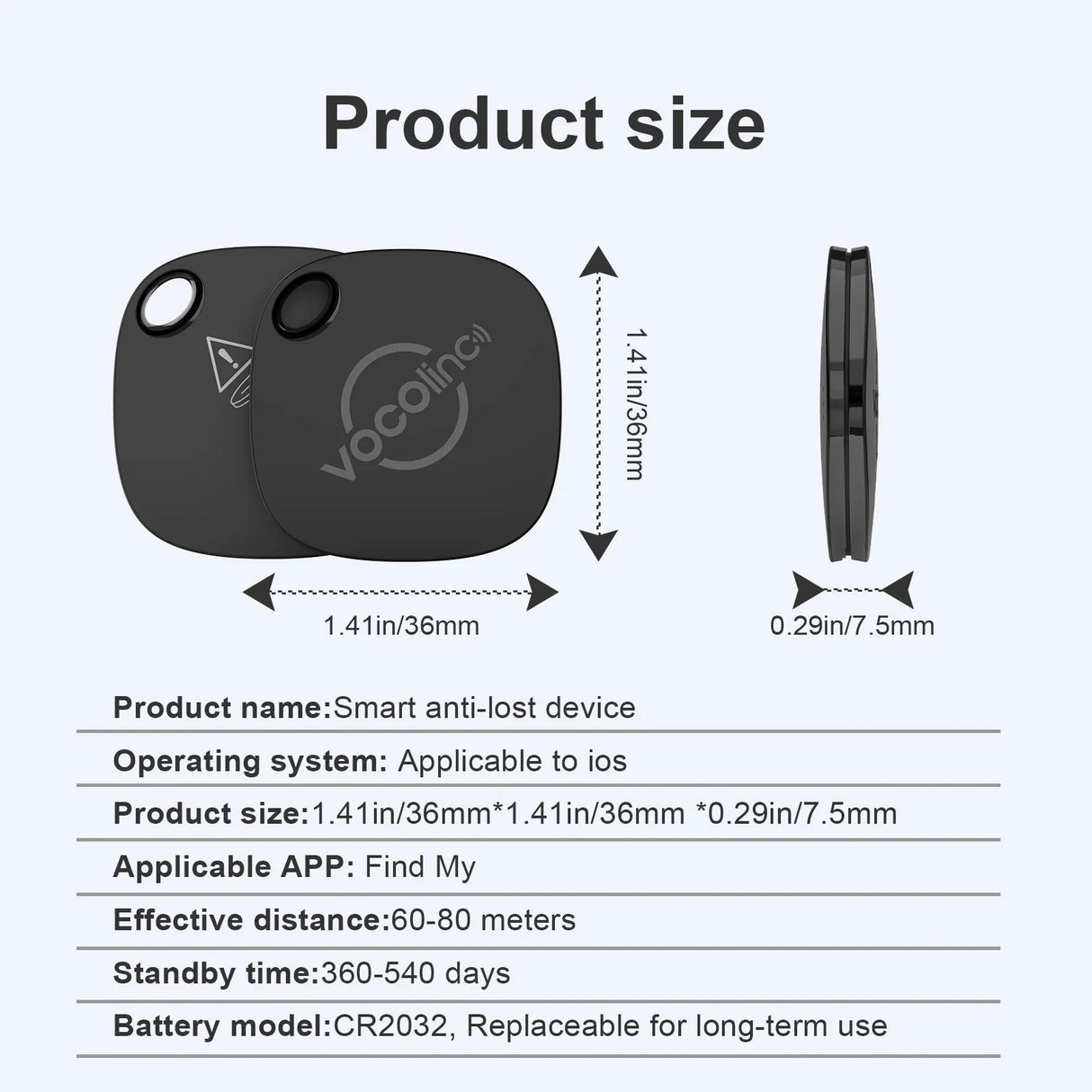 Bluetooth Key Finder Smart Tag Tracker for Keys Wallet Car Find My iOS