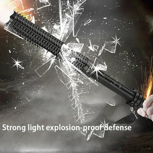 Aluminum Alloy LED Flashlight with Telescopic Handle and Zoom Beam Function