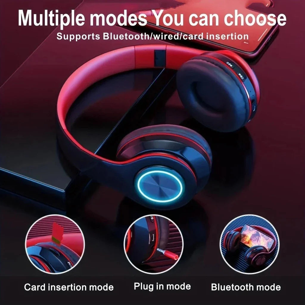 Wireless Bluetooth 5.0 Foldable Headphones On-Ear Stereo Sound Gaming Headset