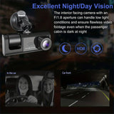 1080P Dash Cam with IR Night Vision and 3-Channel Recording