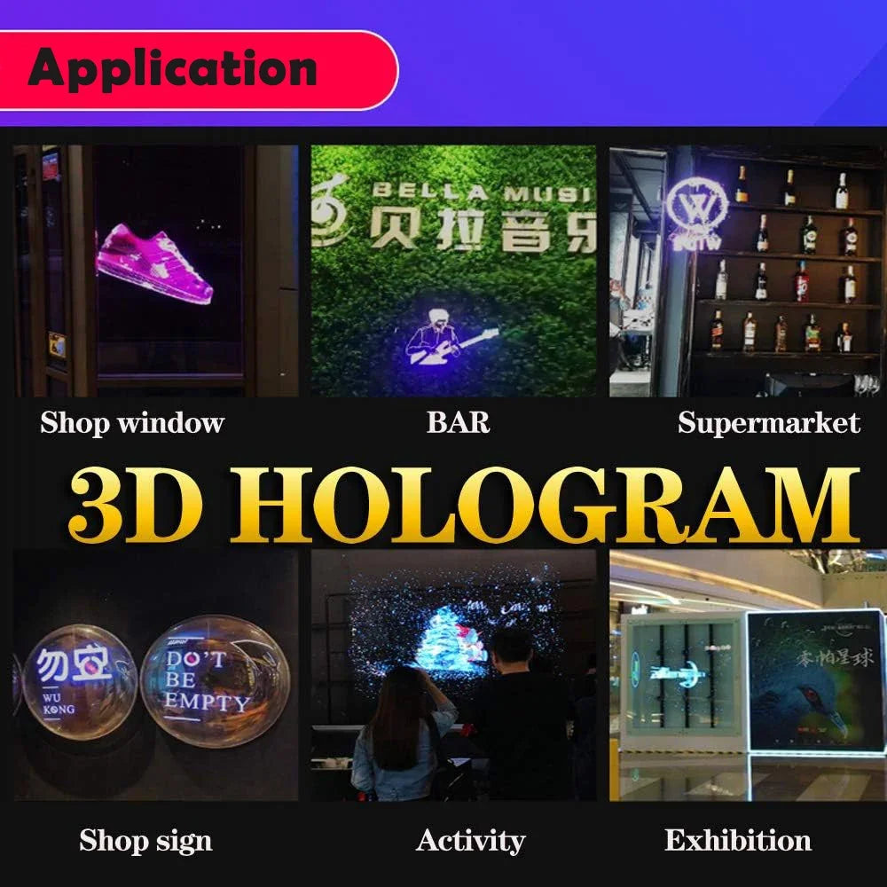 42CM WiFi 3D Hologram Fan Holographic Projector Advertising Display Light