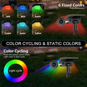 RGB Solar Landscape Spotlights Outdoor Waterproof LED Lights for Garden Decor