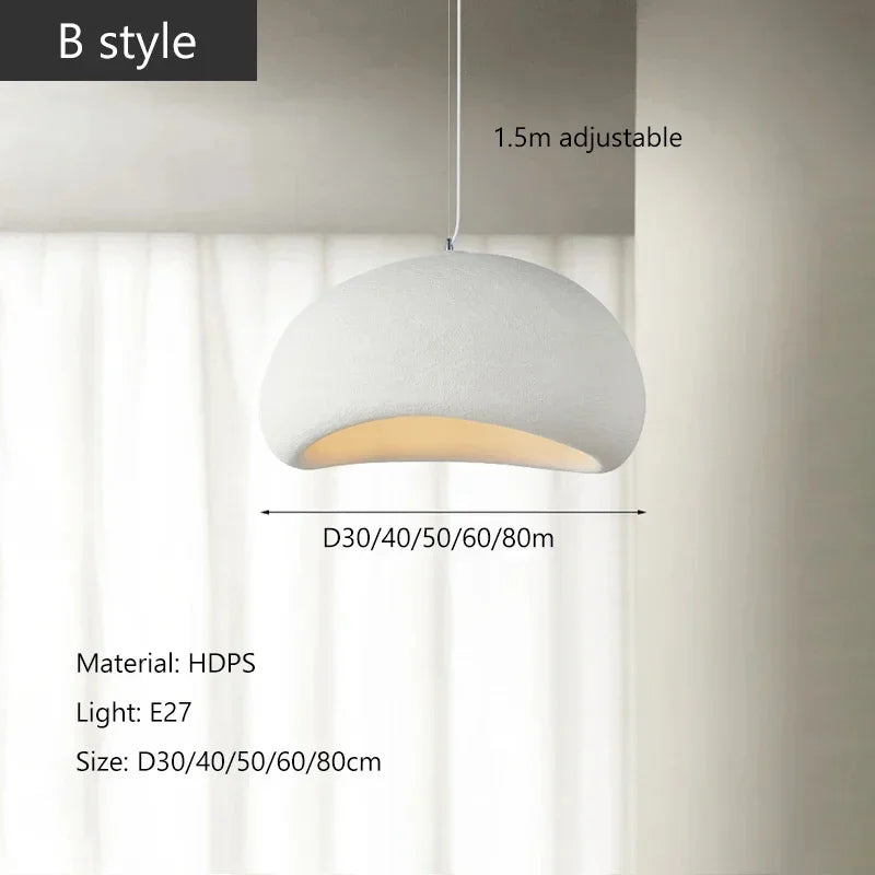 Moktan Sabai Nordic Wabi Sabi LED Chandelier – E27 Pendant Light for Kitchen & Bar