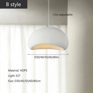 Moktan Sabai Nordic Wabi Sabi LED Chandelier – E27 Pendant Light for Kitchen & Bar