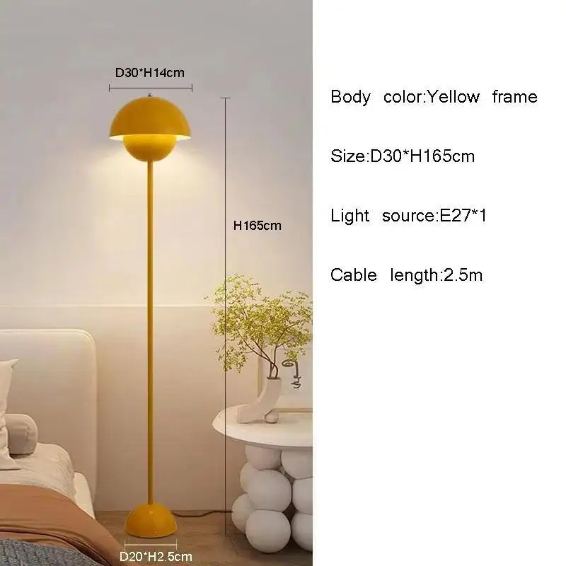 Modern Cream LED Floor Lamp E27 Bulb Minimalist Light for Bedroom Living Room