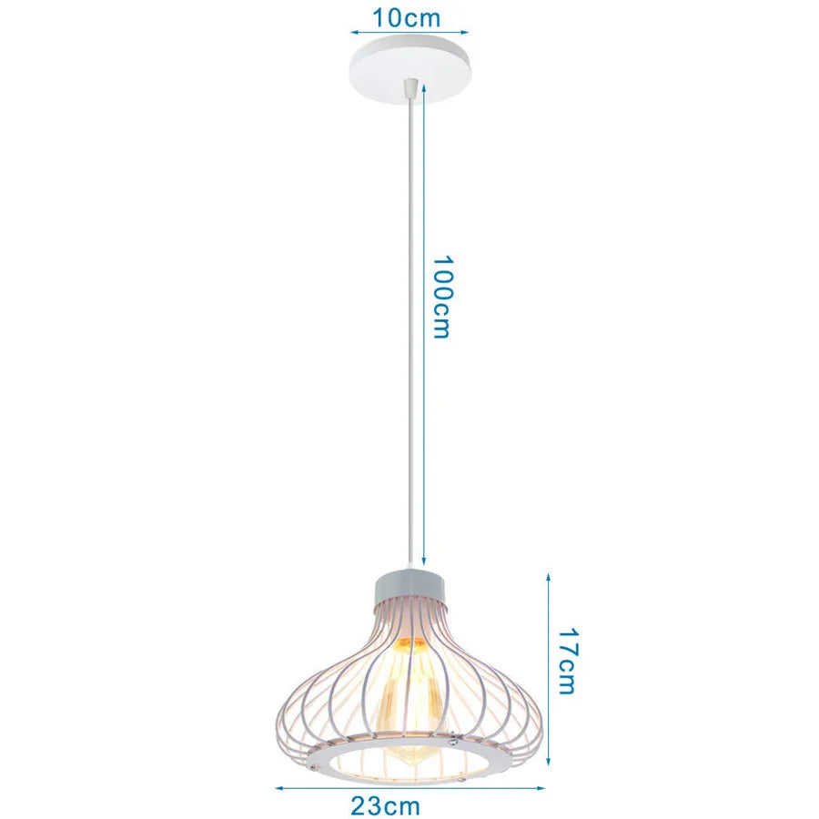 Retro Loft Industrial Pendant Light Wrought Iron Metal Ball E27 Hanging Lamp