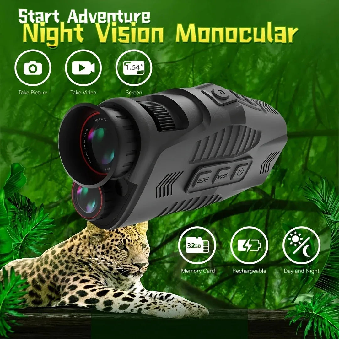 1080P Night Vision Monocular with Infrared Zoom HD Hunting Telescope for Day/Night Use