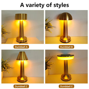 LED Metal Touch Table Lamp Rechargeable Night Light for Bar Coffee Table Decor