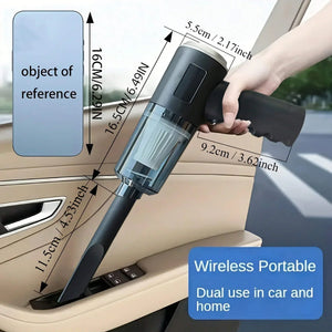 Wireless 120W High Power Vacuum Cleaner Dual Use Home Car Handheld Portable Black