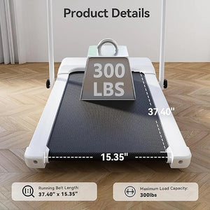 Under Desk Walking Pad Treadmill 9% Incline 37.4" Belt Foldable Home Office