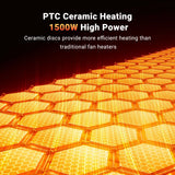 1500W Portable Space Heater PTC Fast Heating Electric Heater with Oscillation Timer