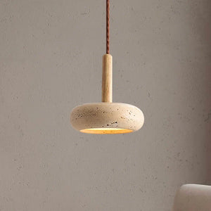 Wabi Sabi Yellow Stone LED Pendant Light – Modern Circular Hanging Lamp 2025