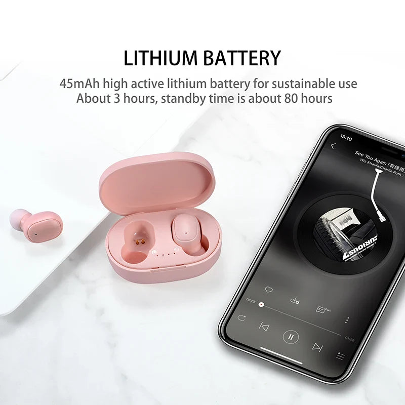 A6S TWS Wireless Earbuds Bluetooth Earphones with Stereo Sound for Sports and Daily Use
