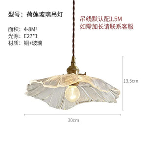 Vintage Flower Glass Pendant Light Hanging Ceiling Lamp for Bedroom Living Room