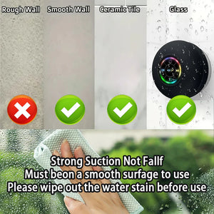 Portable Waterproof Bluetooth Speaker with LED Light Suction Cup Outdoor