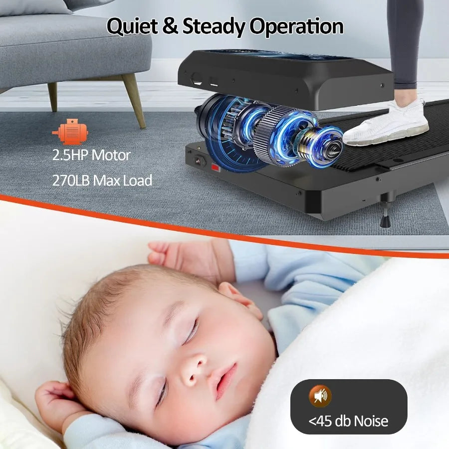 3-in-1 Walking Pad Treadmill 2.5HP with Incline & Handle Bar Compact Home Use