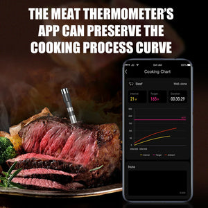 Smart Bluetooth Meat Thermometer Wireless Digital BBQ Grill Oven Air Fryer
