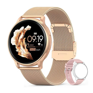 Bluetooth Smart Watch for Women with Fitness Tracker, Custom Dial & Health Monitor