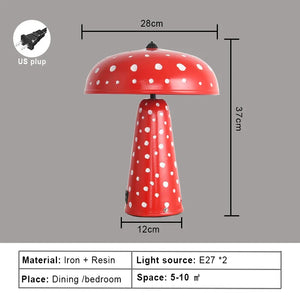 Touch LED Mushroom Table Lamp Night Light Wireless Charging Bedside Desk Lamp