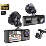 1080P Dash Cam with IR Night Vision and 3-Channel Recording