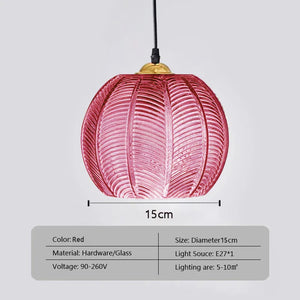 Modern Glass Pendant Light – Green Leaf Hanging Lamp for Bedroom & Living Room