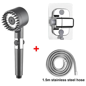 High Pressure Handheld Shower Head 3 Modes Filter Spa Spray with ON/OFF Water Save