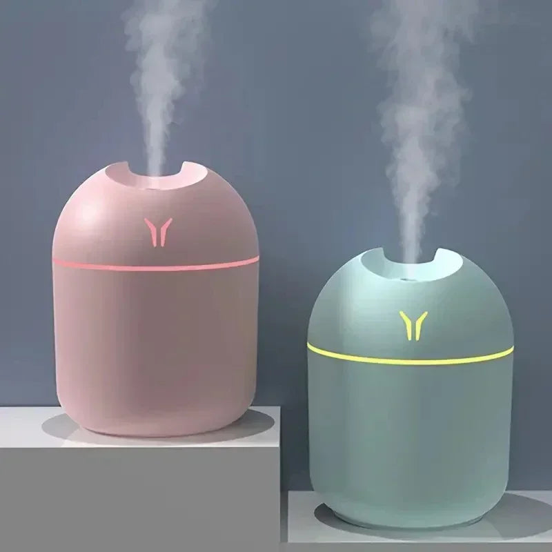 Compact USB Aroma Diffuser Humidifier with LED Night Light for Home and Car Use