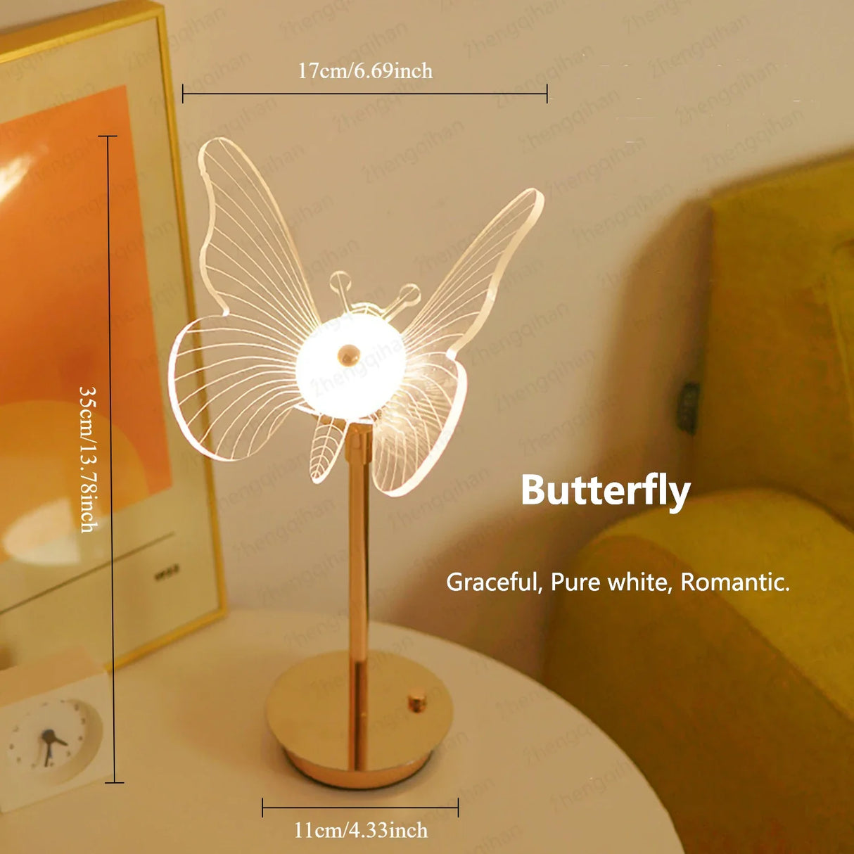 Touch Sensor LED Table Lamp USB Rechargeable Wireless Bedside Reading Light