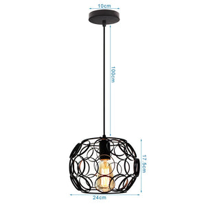 Retro Loft Industrial Pendant Light Wrought Iron Metal Ball E27 Hanging Lamp