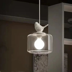 Bird Glass Pendant Light E27 Hanging LED Lamp Dining Kitchen Bedroom Decor