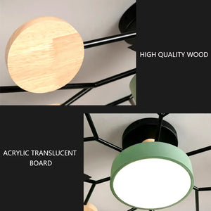 Modern LED Chandelier 3-Color Ceiling Pendant Light Nordic Lamp for Living Bedroom
