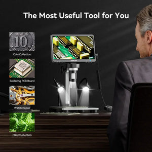 7 Inch LCD Digital Microscope 1200X 1080P Coin Soldering Camera