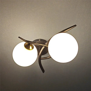 Nordic Modern LED Iron Wall Lamp Bedroom Bedside Corridor Glass Ball G9 Light