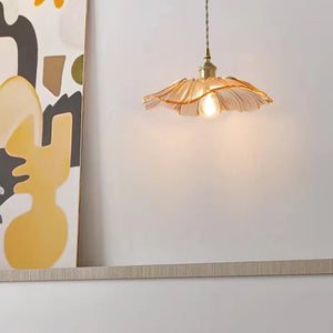 Vintage Flower Glass Pendant Light Hanging Ceiling Lamp for Bedroom Living Room