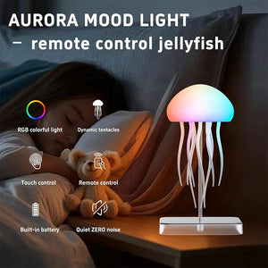 LED Jellyfish Lamp 9 Tentacles Color Changing Remote Night Light Ultra Battery